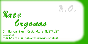 mate orgonas business card